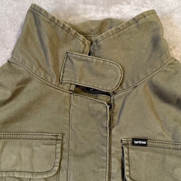Tentree Field Jacket Women's Medium Green Military Utility Chore Coat Farm Army - Picture 6 of 11